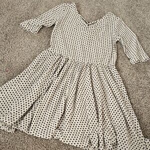 E7🔹️Dot Dot Smile Black and White Polka Dot Dress